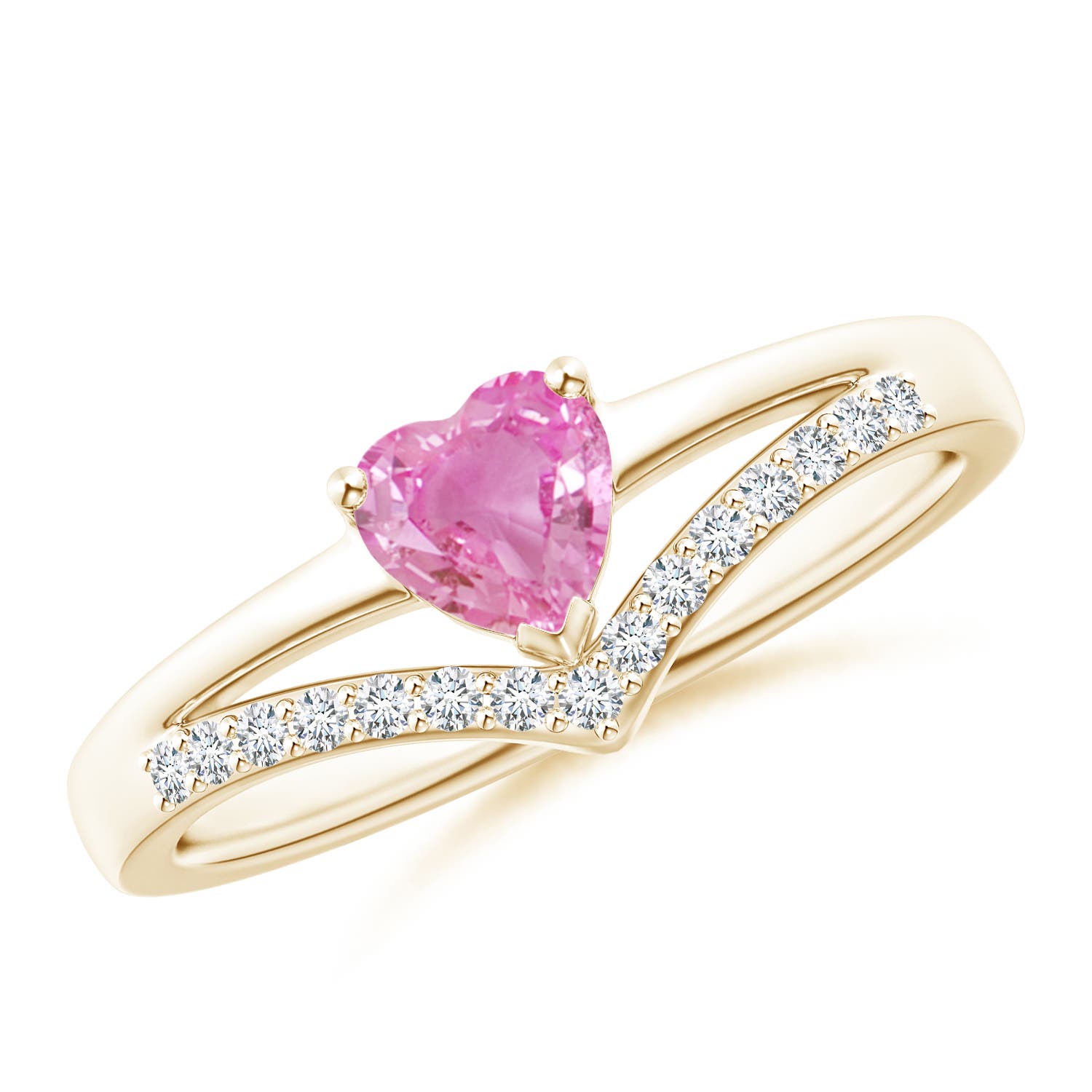 AA - Pink Sapphire / 0.65 CT / 14 KT Yellow Gold