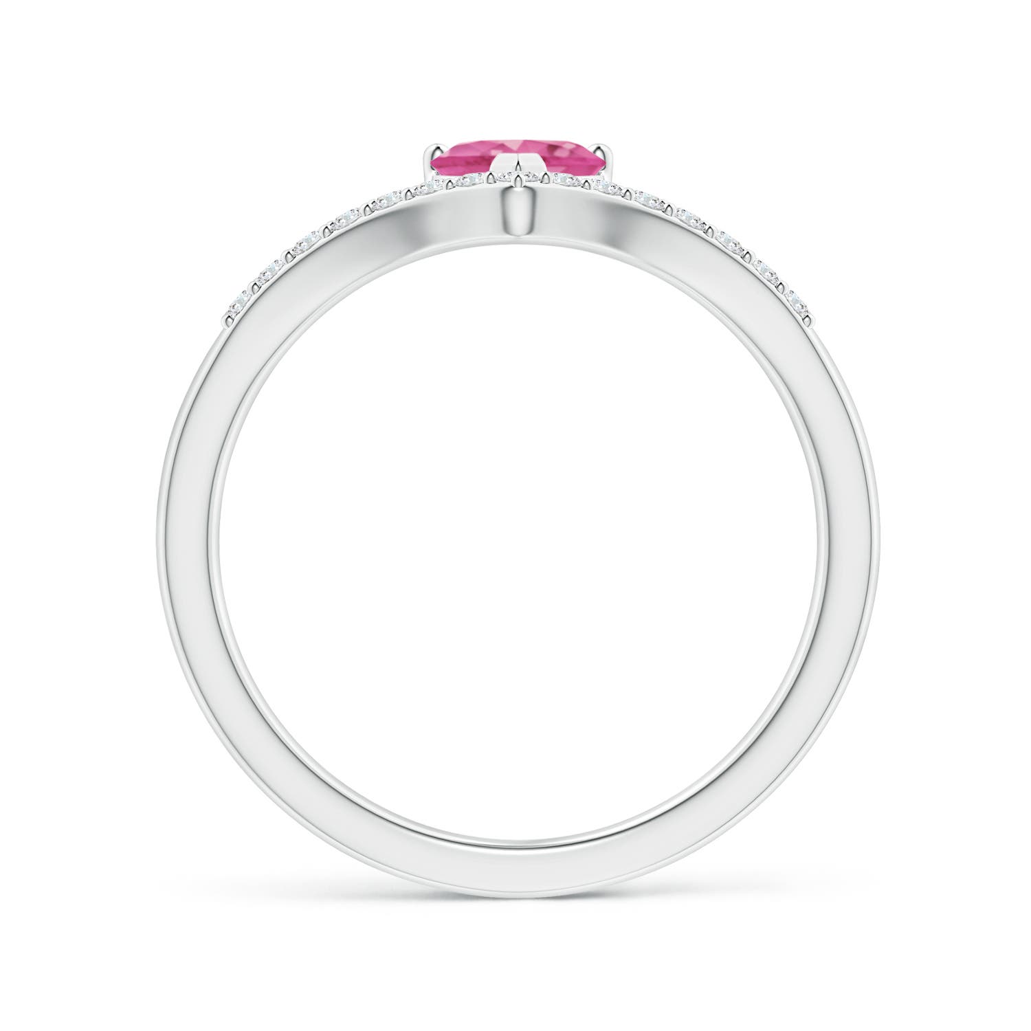 AAA - Pink Sapphire / 0.65 CT / 14 KT White Gold