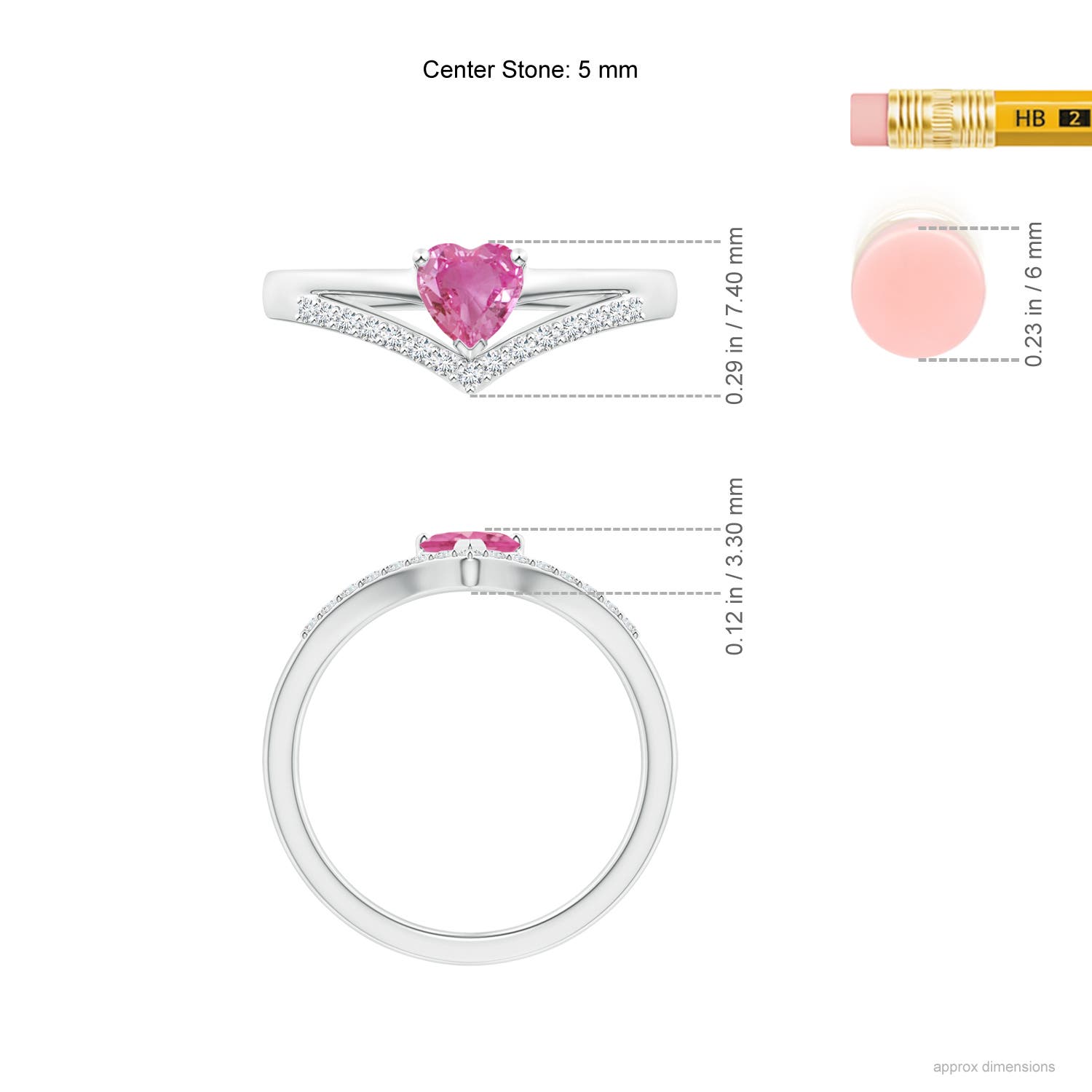 AAA - Pink Sapphire / 0.65 CT / 14 KT White Gold