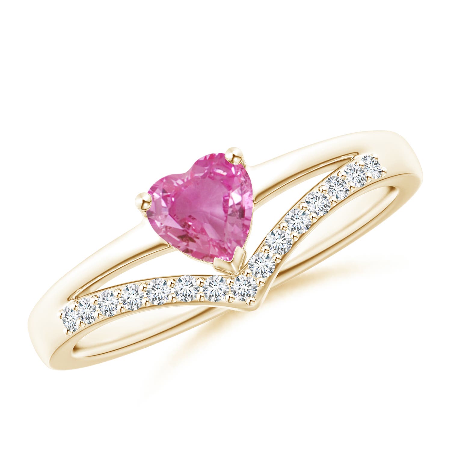 AAA - Pink Sapphire / 0.65 CT / 14 KT Yellow Gold