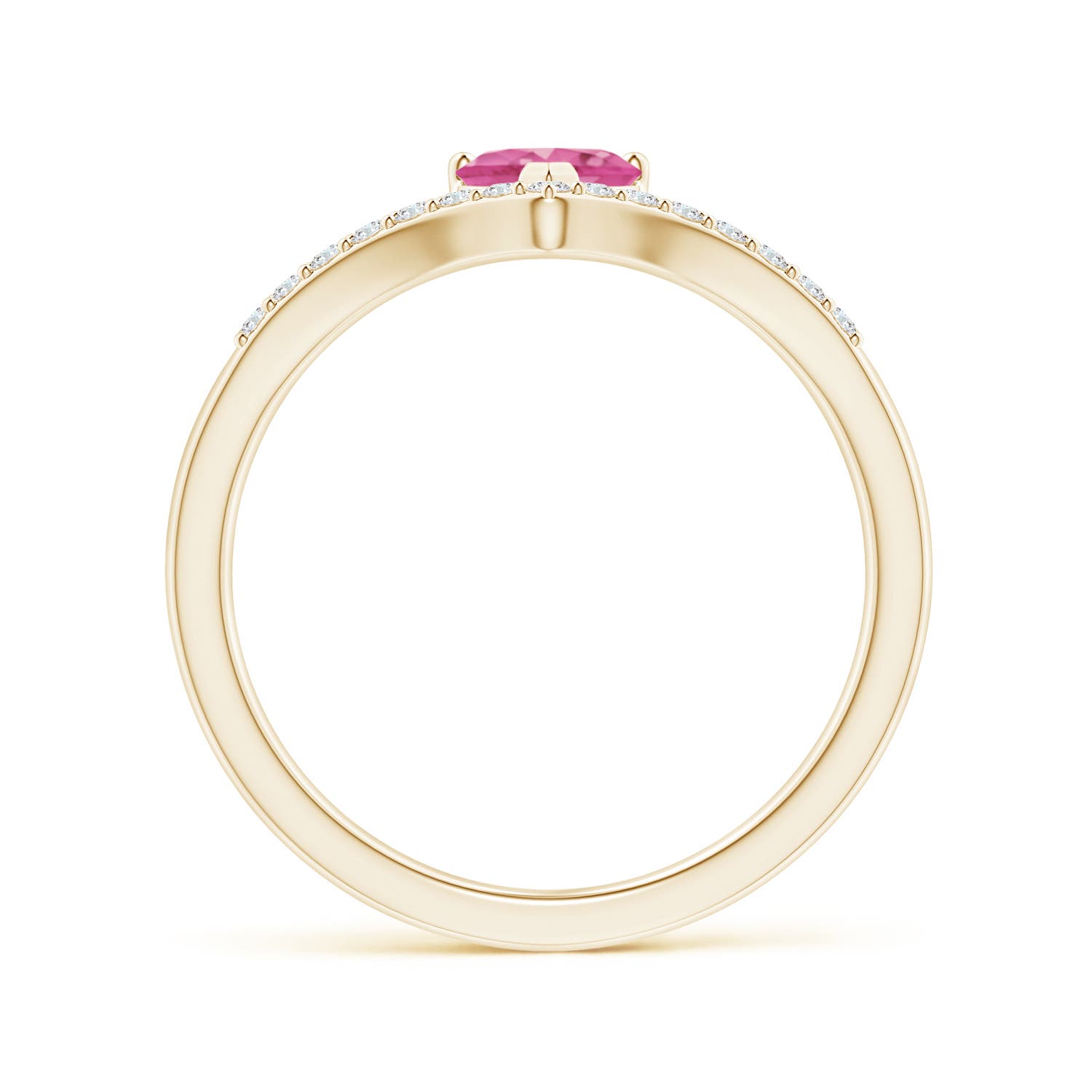 AAA - Pink Sapphire / 0.65 CT / 14 KT Yellow Gold