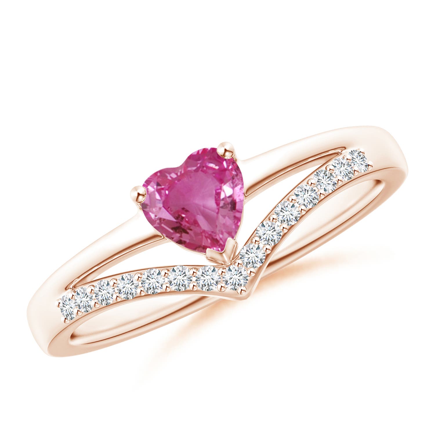 AAAA - Pink Sapphire / 0.65 CT / 14 KT Rose Gold