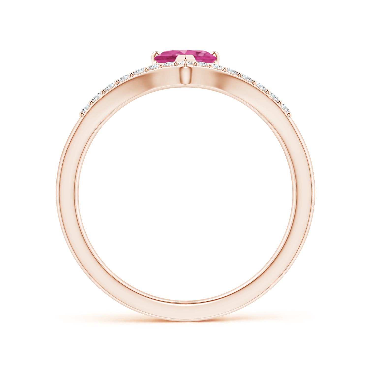 AAAA - Pink Sapphire / 0.65 CT / 14 KT Rose Gold