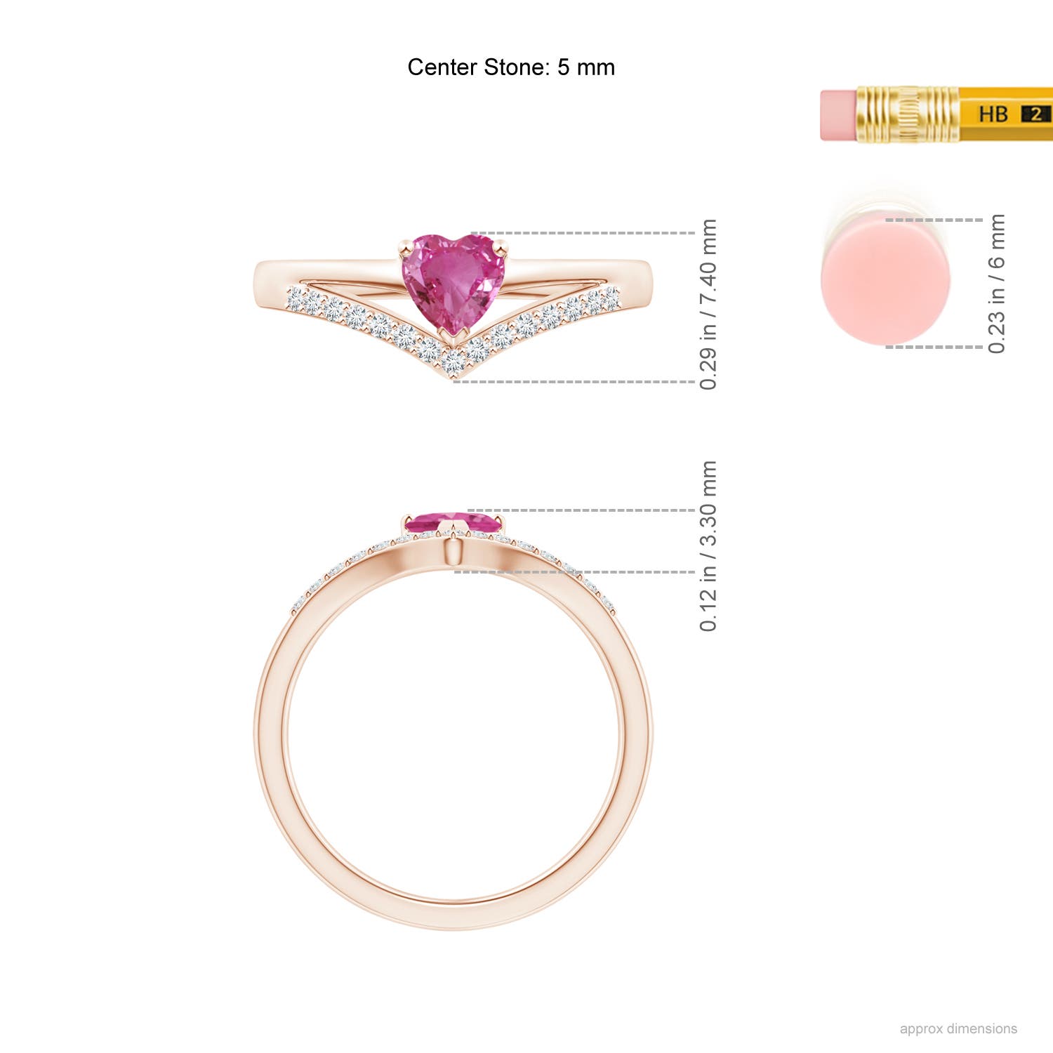 AAAA - Pink Sapphire / 0.65 CT / 14 KT Rose Gold