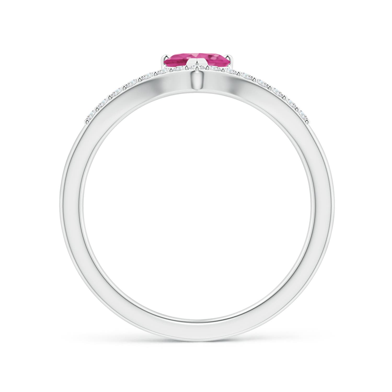 AAAA - Pink Sapphire / 0.65 CT / 14 KT White Gold