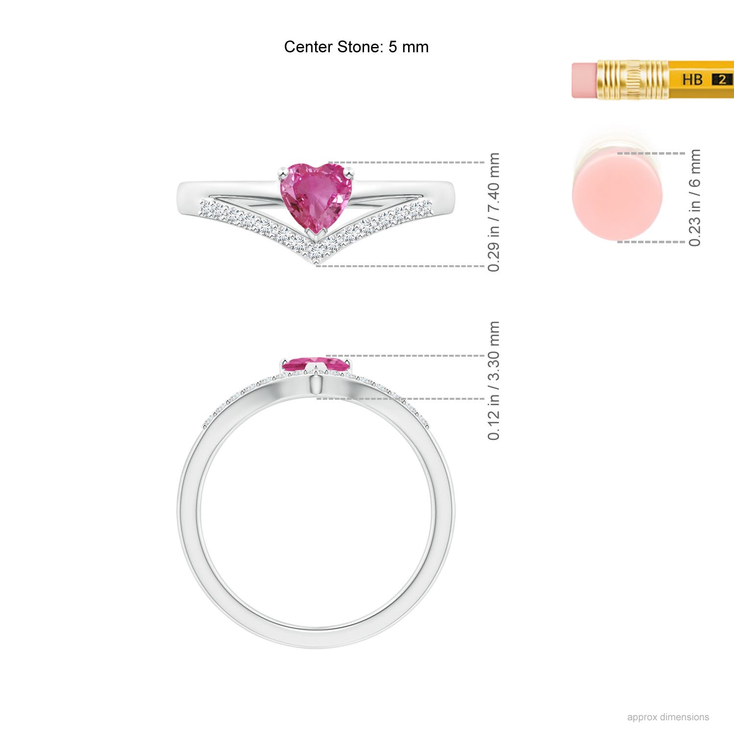 AAAA - Pink Sapphire / 0.65 CT / 14 KT White Gold