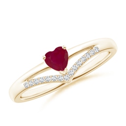 Fashion Yellow Gold Ruby Rings