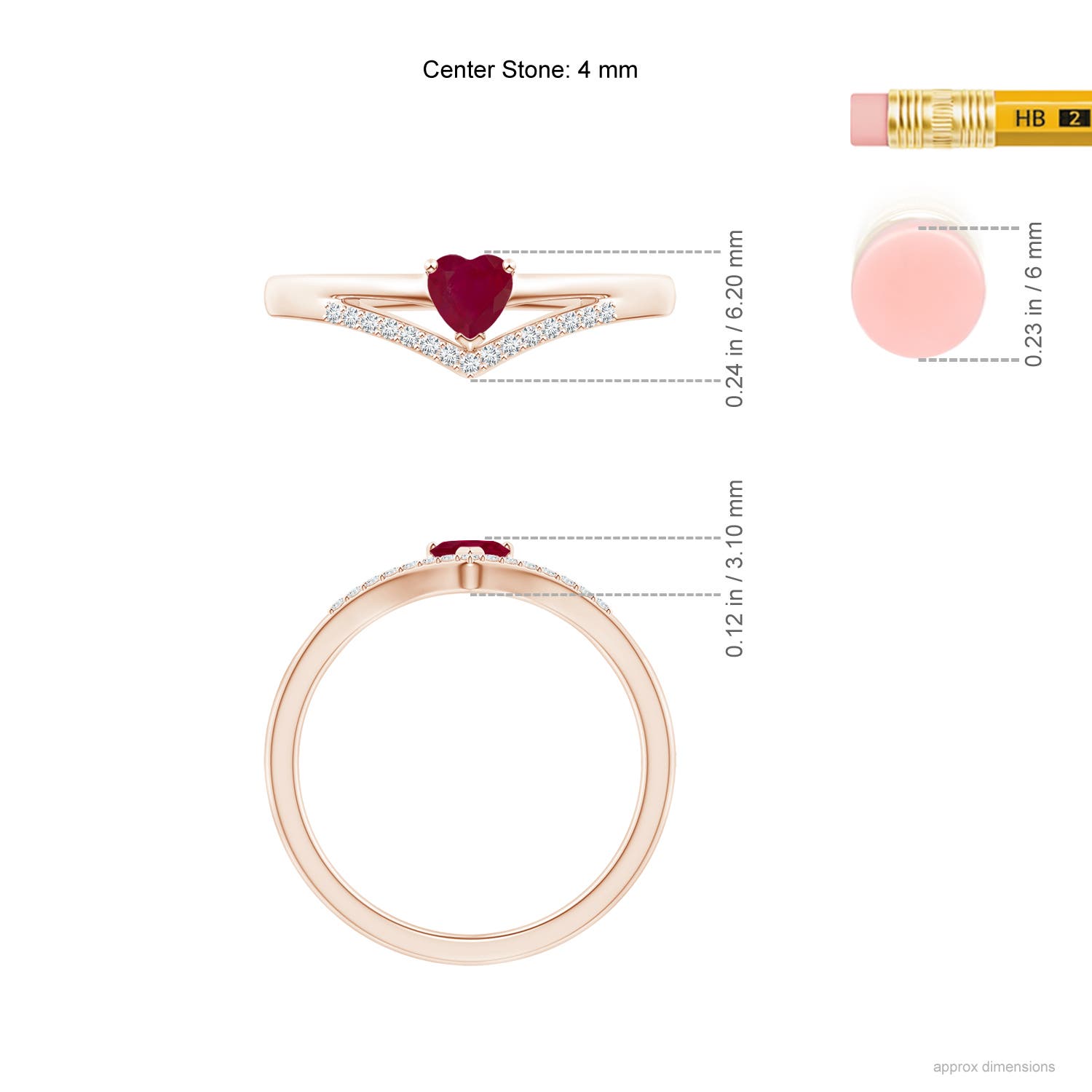 A - Ruby / 0.38 CT / 14 KT Rose Gold