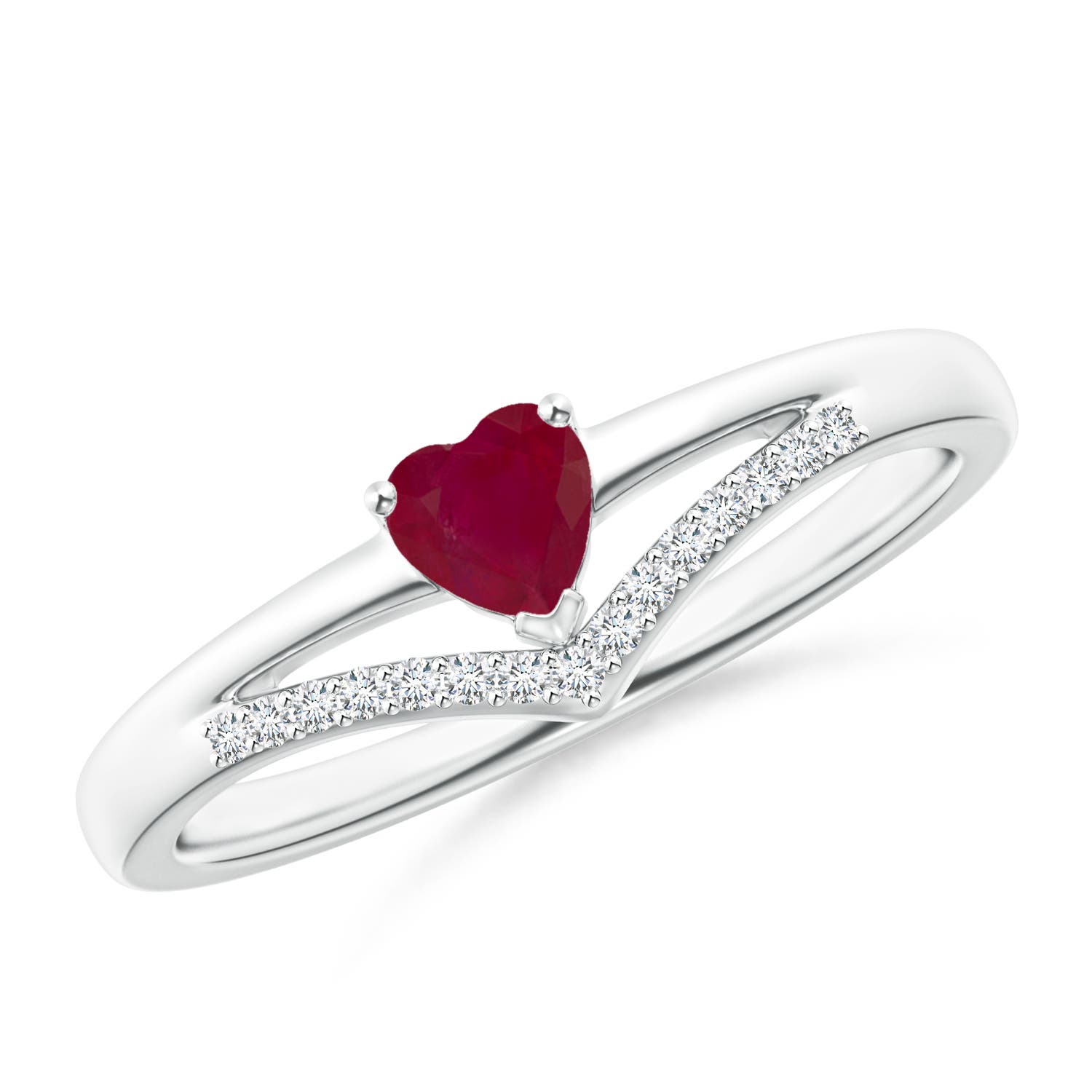 A - Ruby / 0.38 CT / 14 KT White Gold