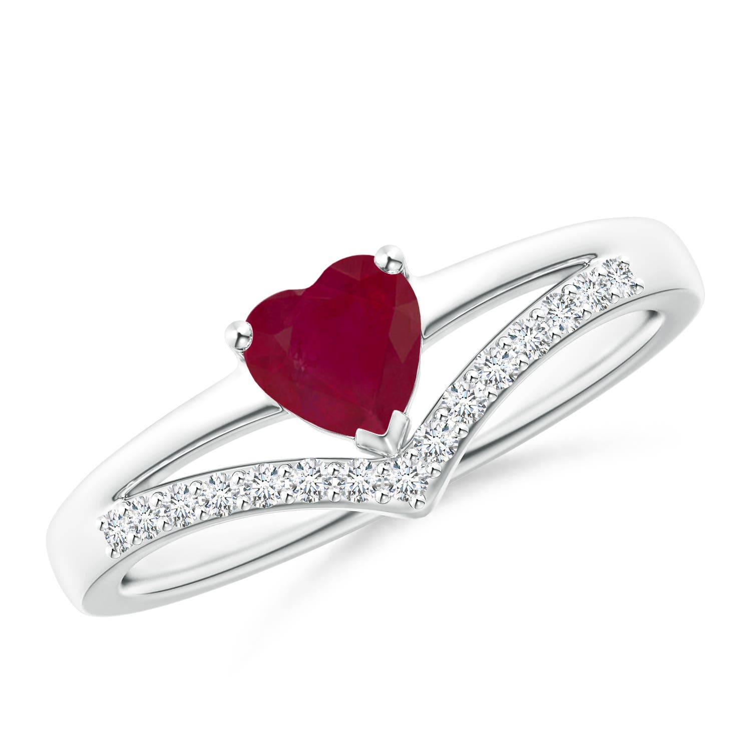 A - Ruby / 0.65 CT / 14 KT White Gold