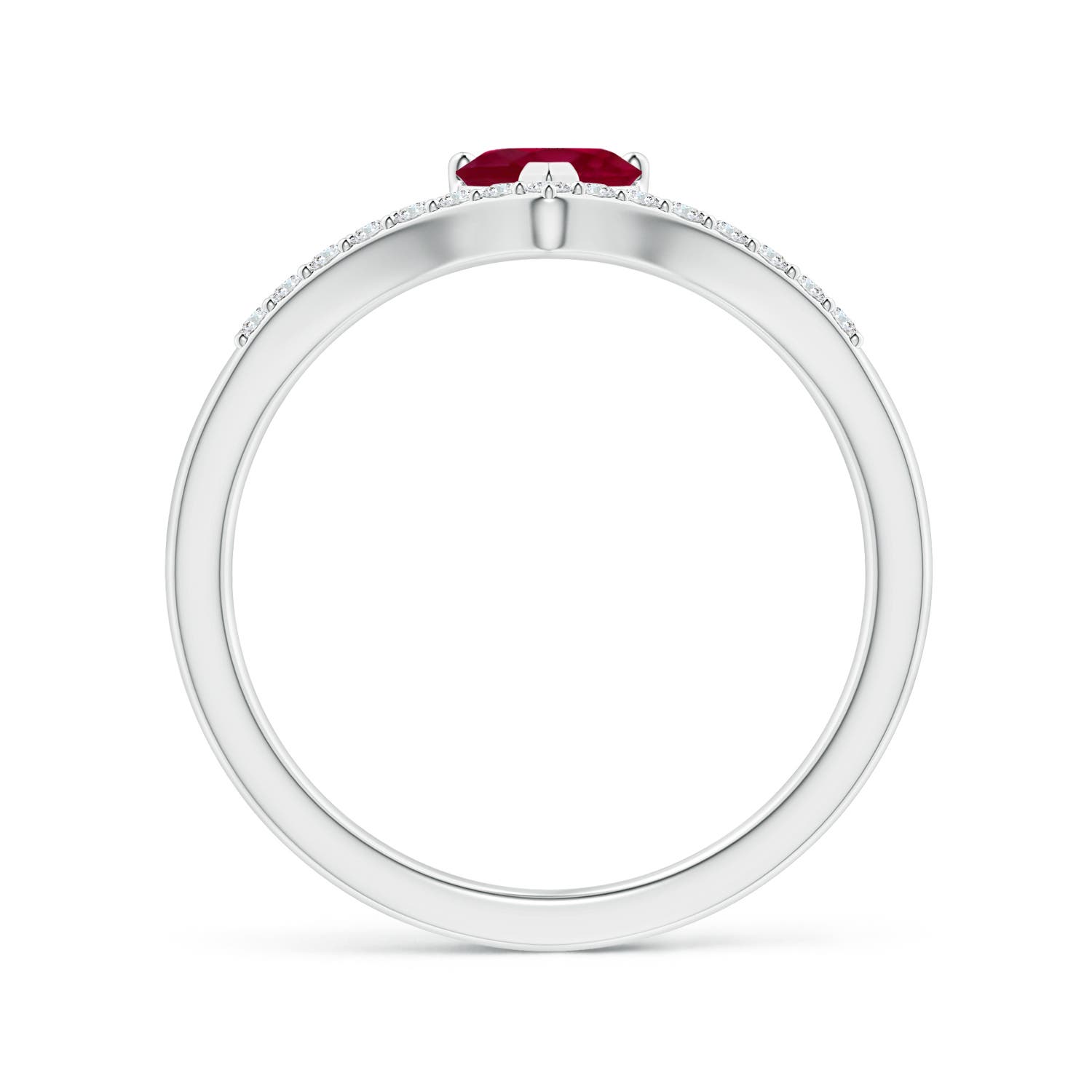 A - Ruby / 0.65 CT / 14 KT White Gold