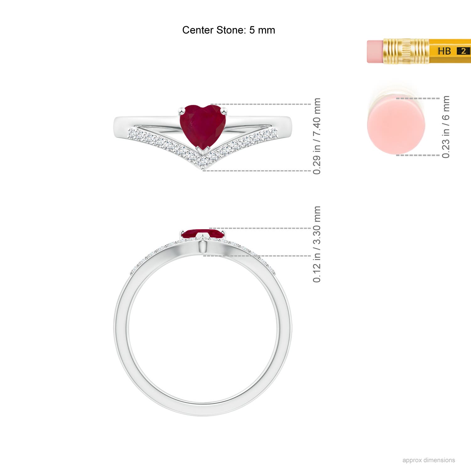 A - Ruby / 0.65 CT / 14 KT White Gold