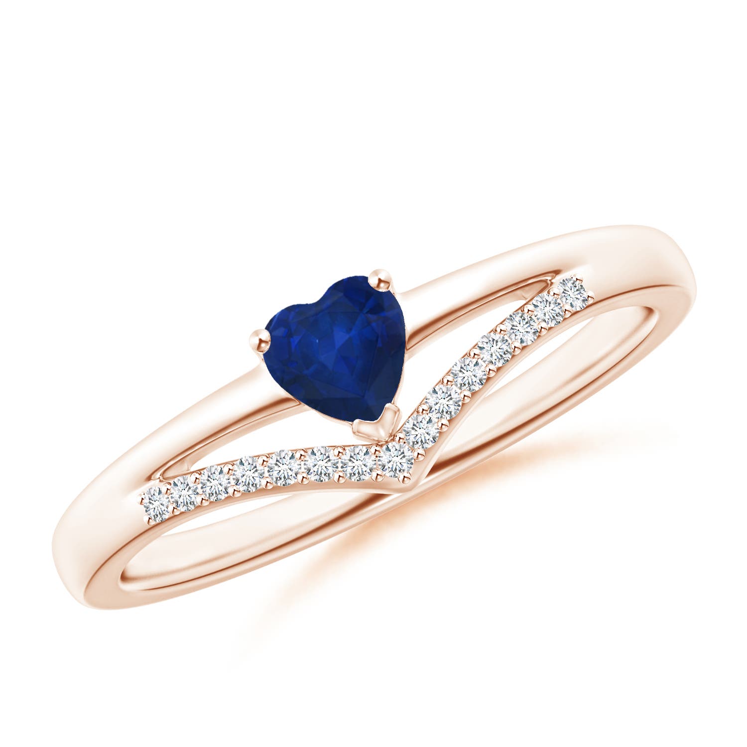 AA - Blue Sapphire / 0.38 CT / 14 KT Rose Gold