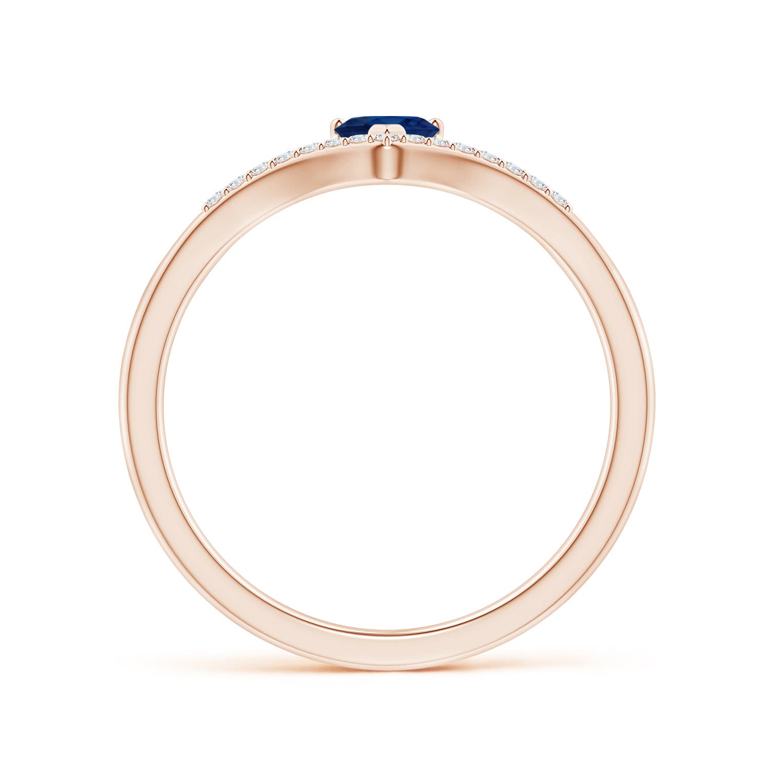 AA - Blue Sapphire / 0.38 CT / 14 KT Rose Gold