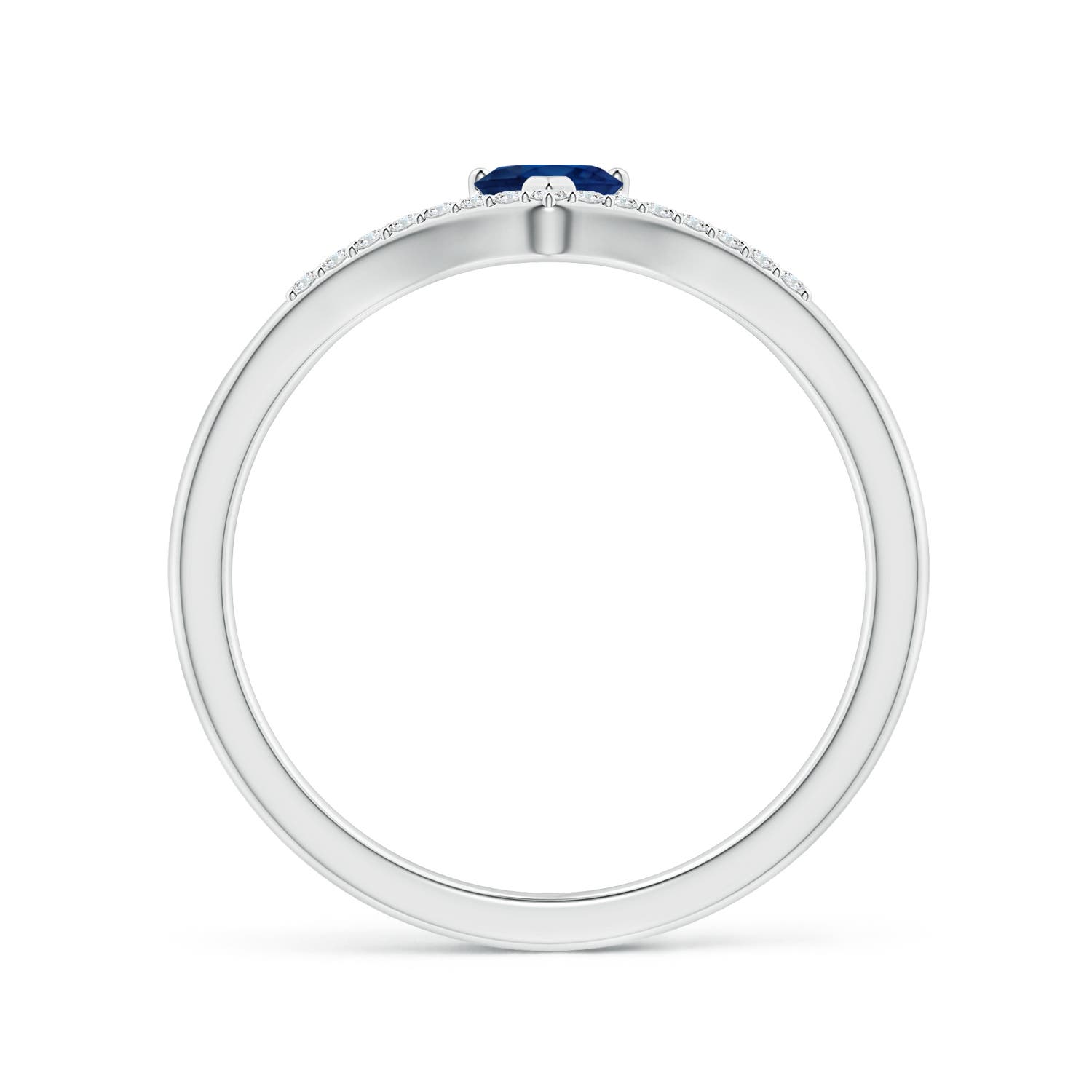 AA - Blue Sapphire / 0.38 CT / 14 KT White Gold