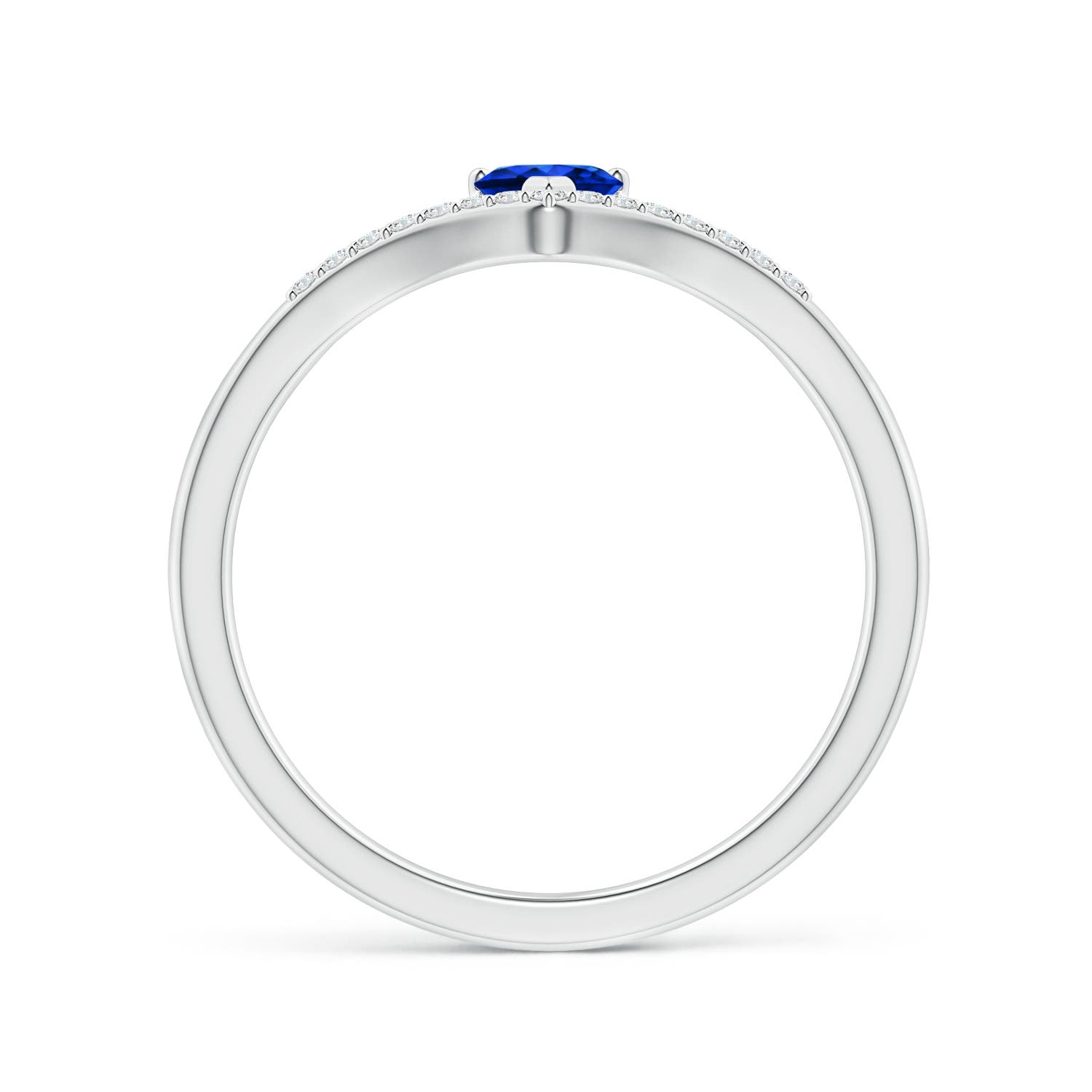 AAAA - Blue Sapphire / 0.38 CT / 14 KT White Gold