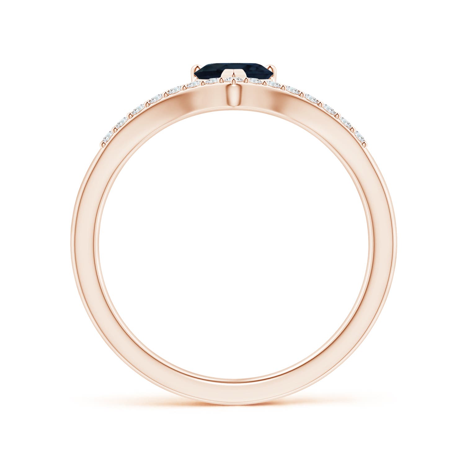 A - Blue Sapphire / 0.58 CT / 14 KT Rose Gold