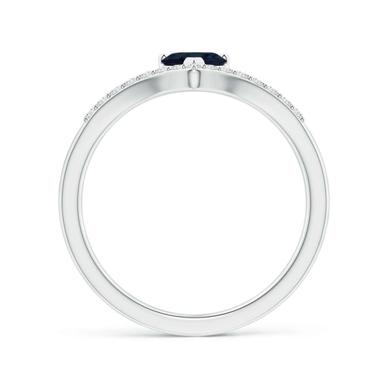 A - Blue Sapphire / 0.58 CT / 14 KT White Gold