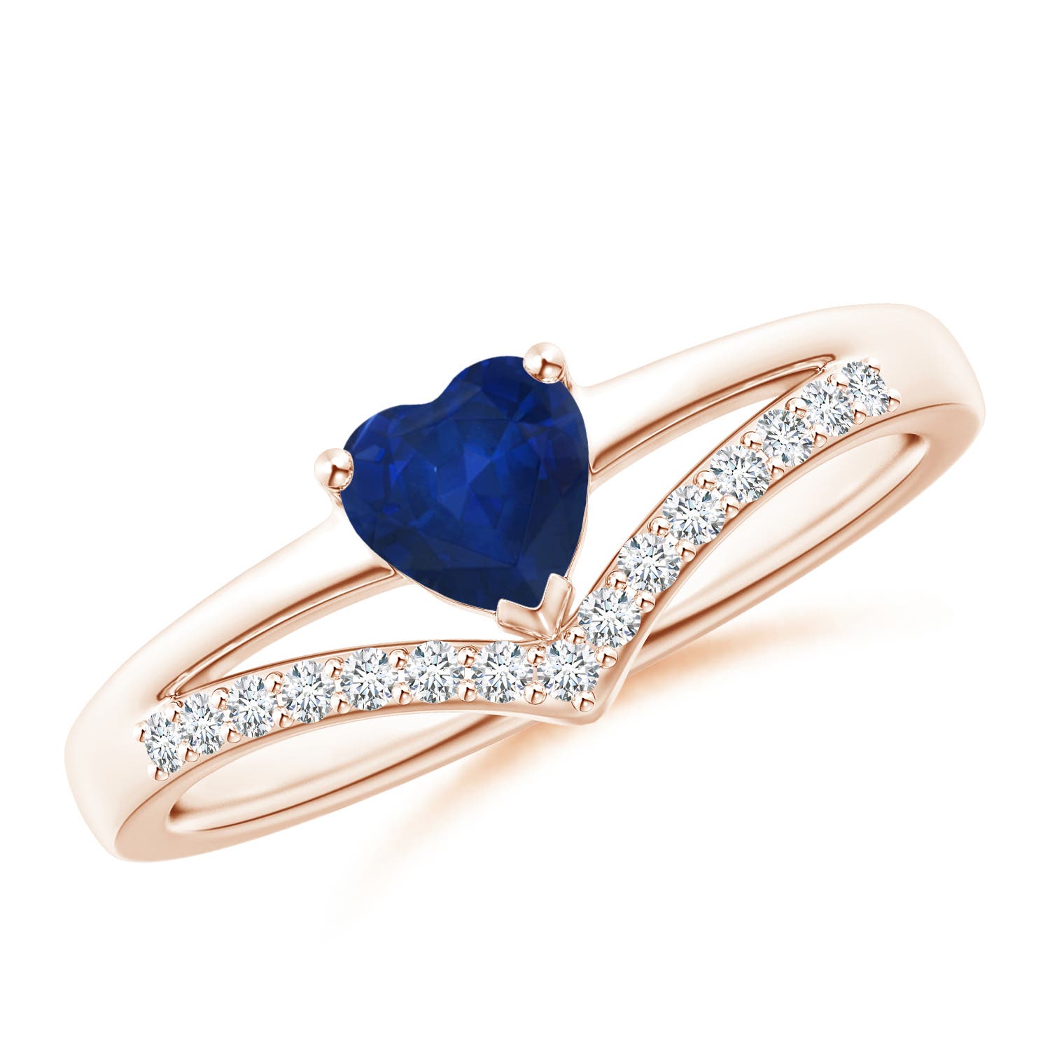 AA - Blue Sapphire / 0.58 CT / 14 KT Rose Gold