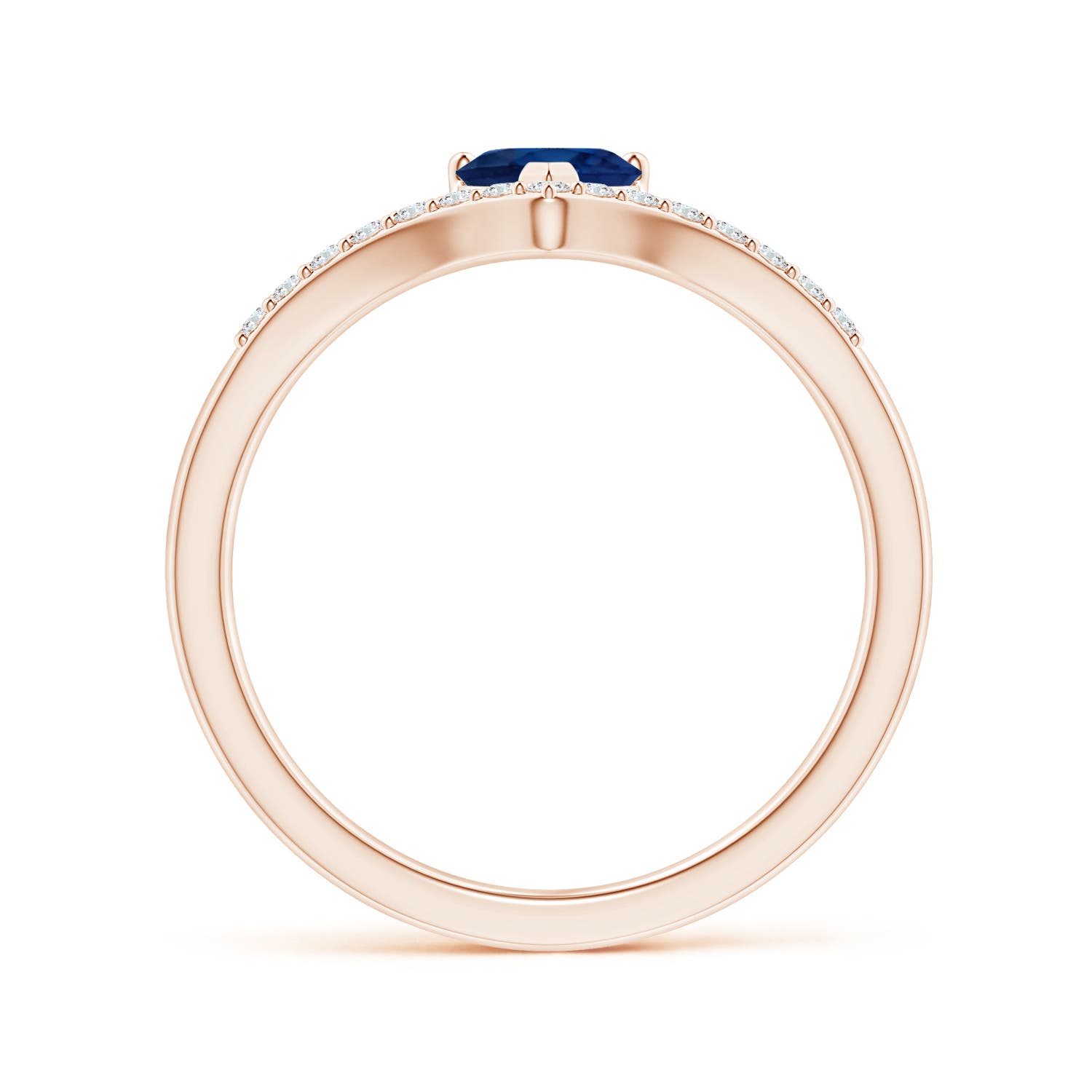 AA - Blue Sapphire / 0.58 CT / 14 KT Rose Gold