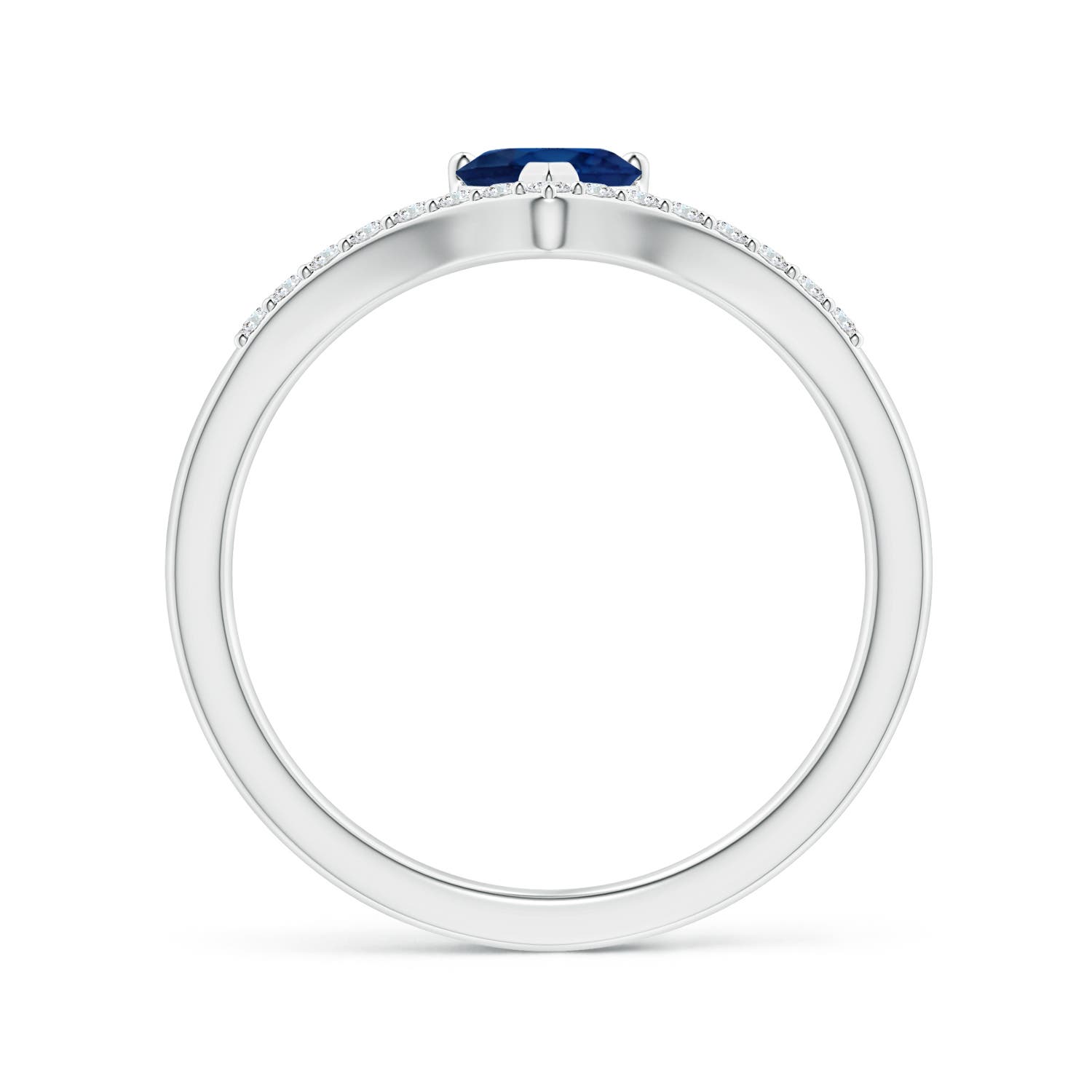 AA - Blue Sapphire / 0.58 CT / 14 KT White Gold