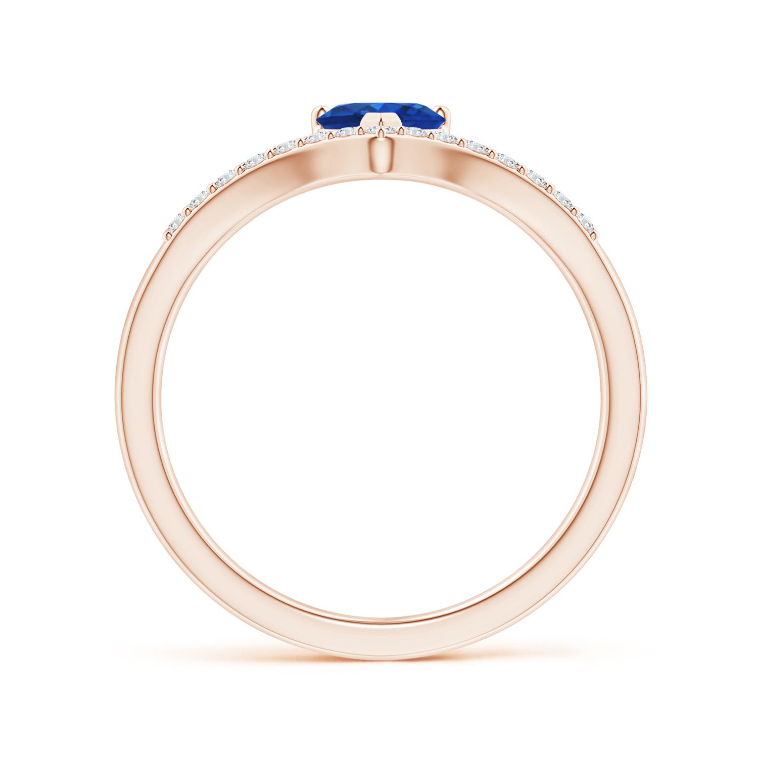 AAA - Blue Sapphire / 0.58 CT / 14 KT Rose Gold