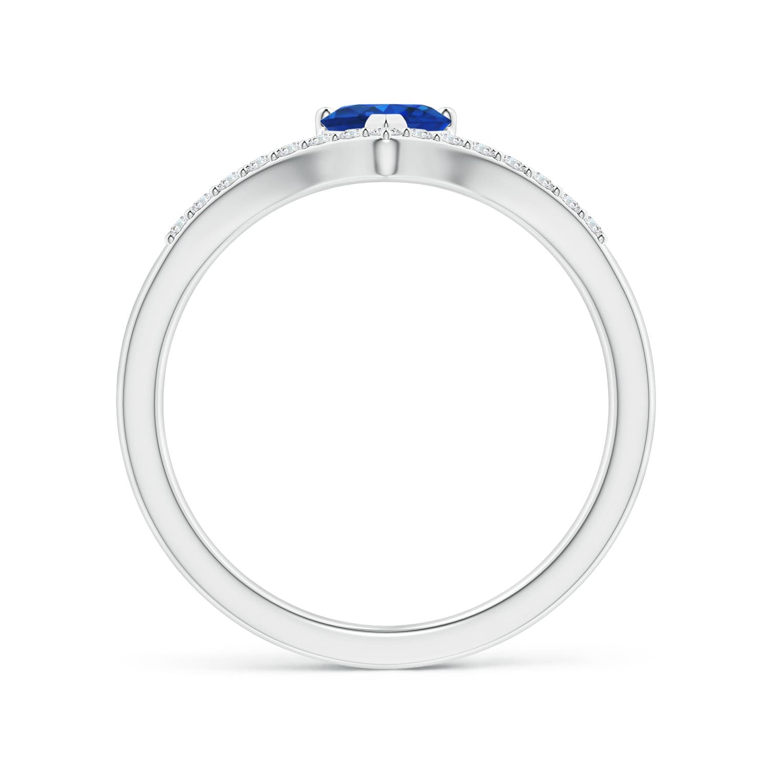 AAA - Blue Sapphire / 0.58 CT / 14 KT White Gold