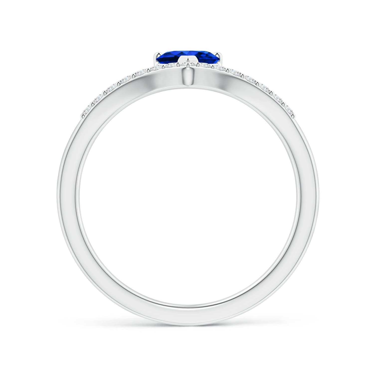 AAAA - Blue Sapphire / 0.58 CT / 14 KT White Gold