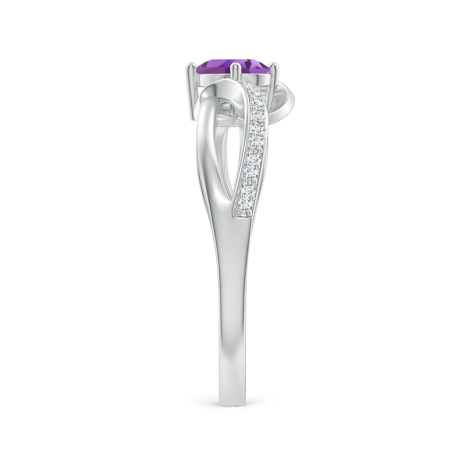 A - Amethyst / 0.51 CT / 14 KT White Gold