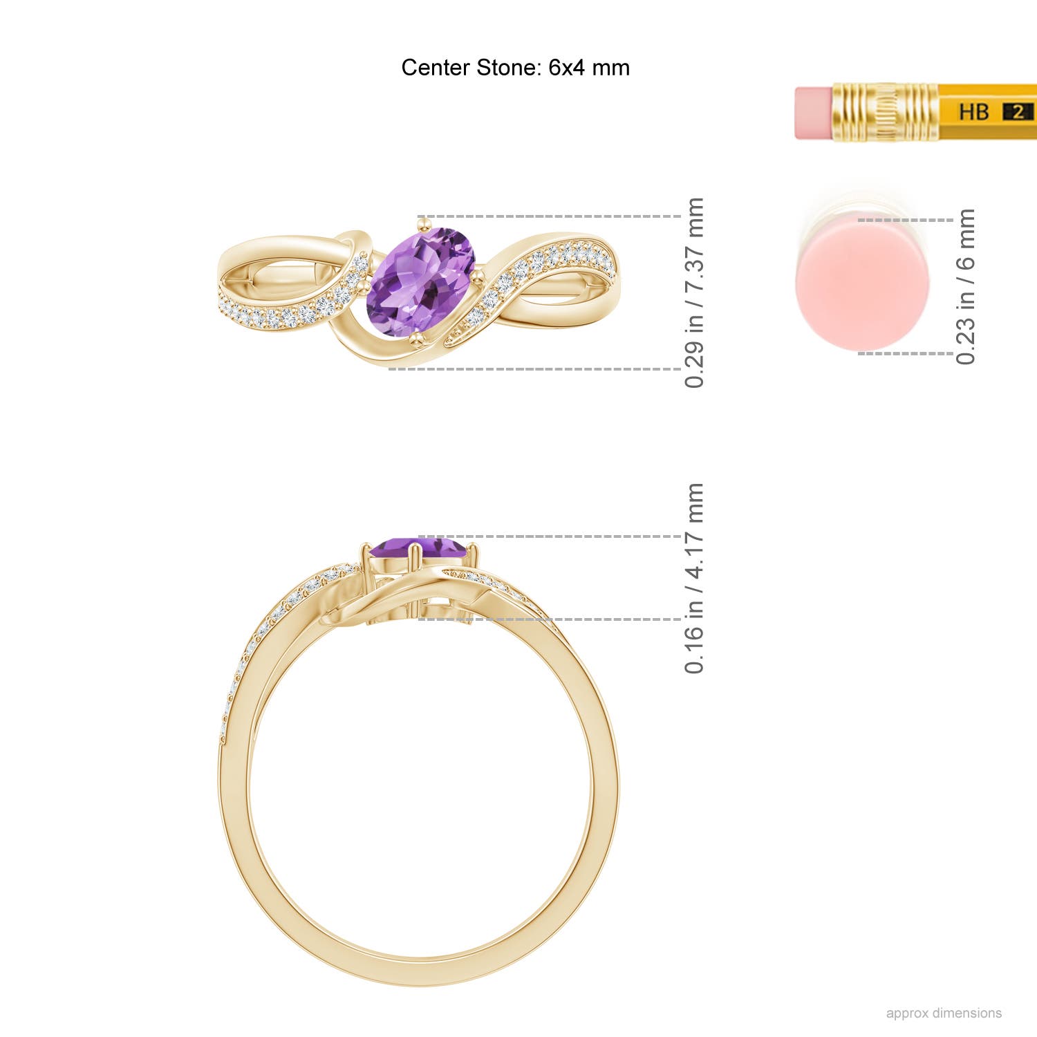 A - Amethyst / 0.51 CT / 14 KT Yellow Gold