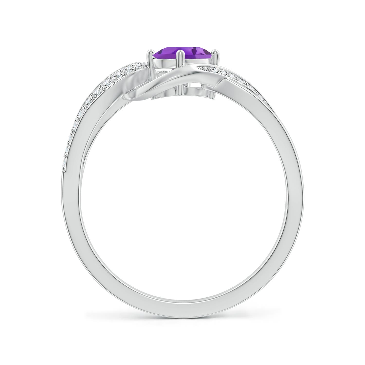 AA - Amethyst / 0.51 CT / 14 KT White Gold