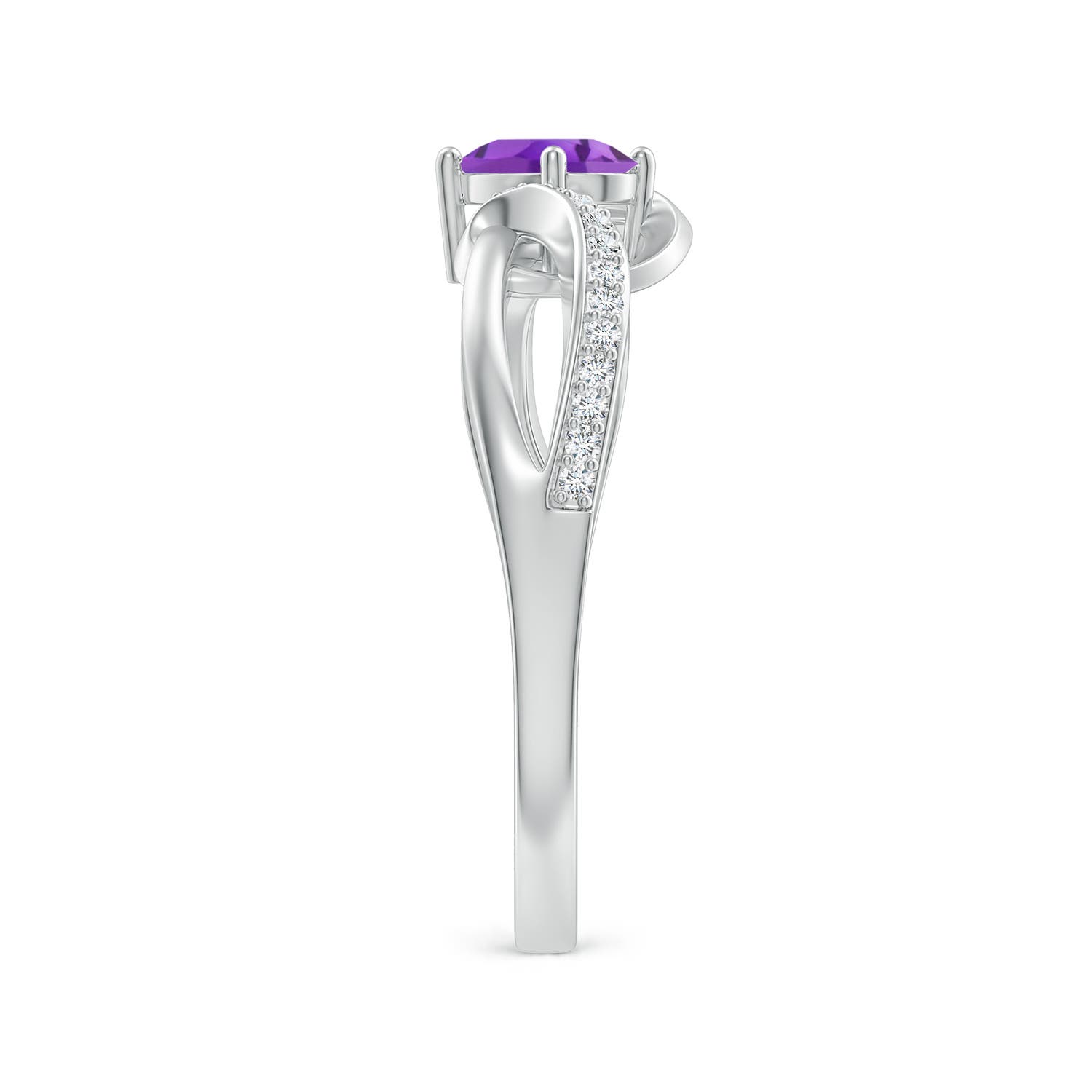 AA - Amethyst / 0.51 CT / 14 KT White Gold