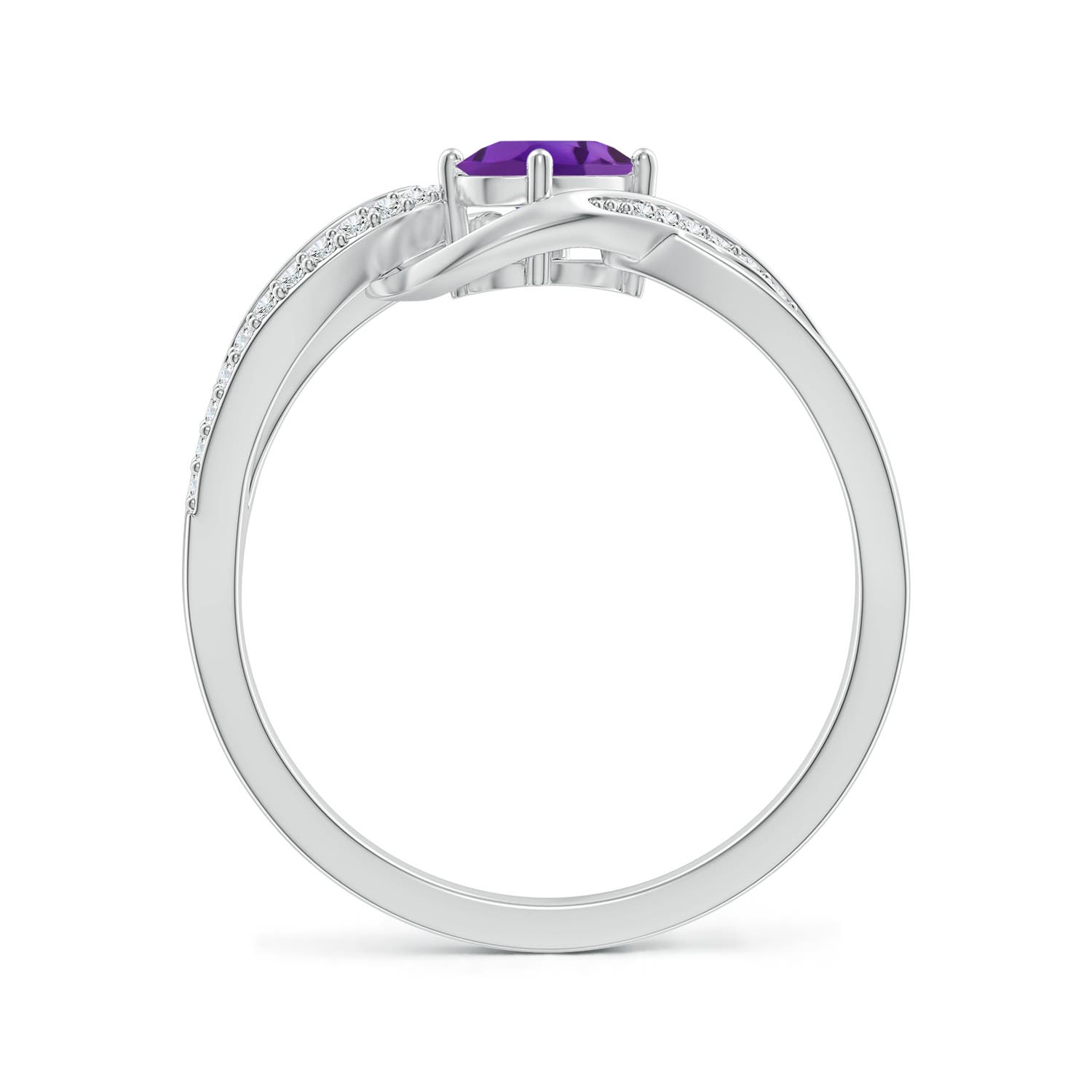 AAA - Amethyst / 0.51 CT / 14 KT White Gold