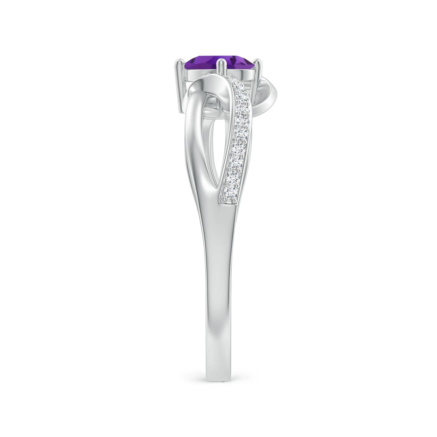 AAA - Amethyst / 0.51 CT / 14 KT White Gold