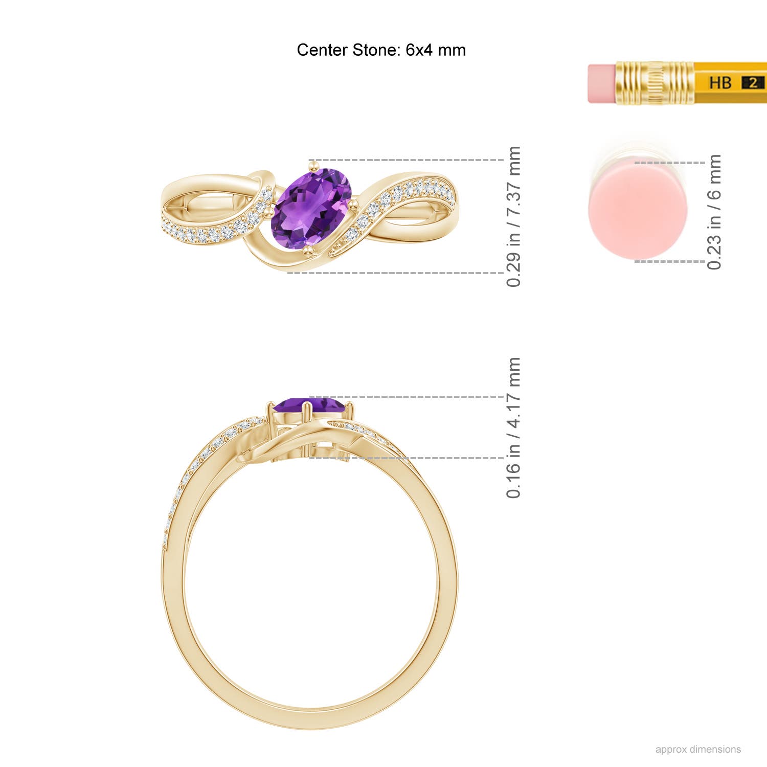 AAA - Amethyst / 0.51 CT / 14 KT Yellow Gold