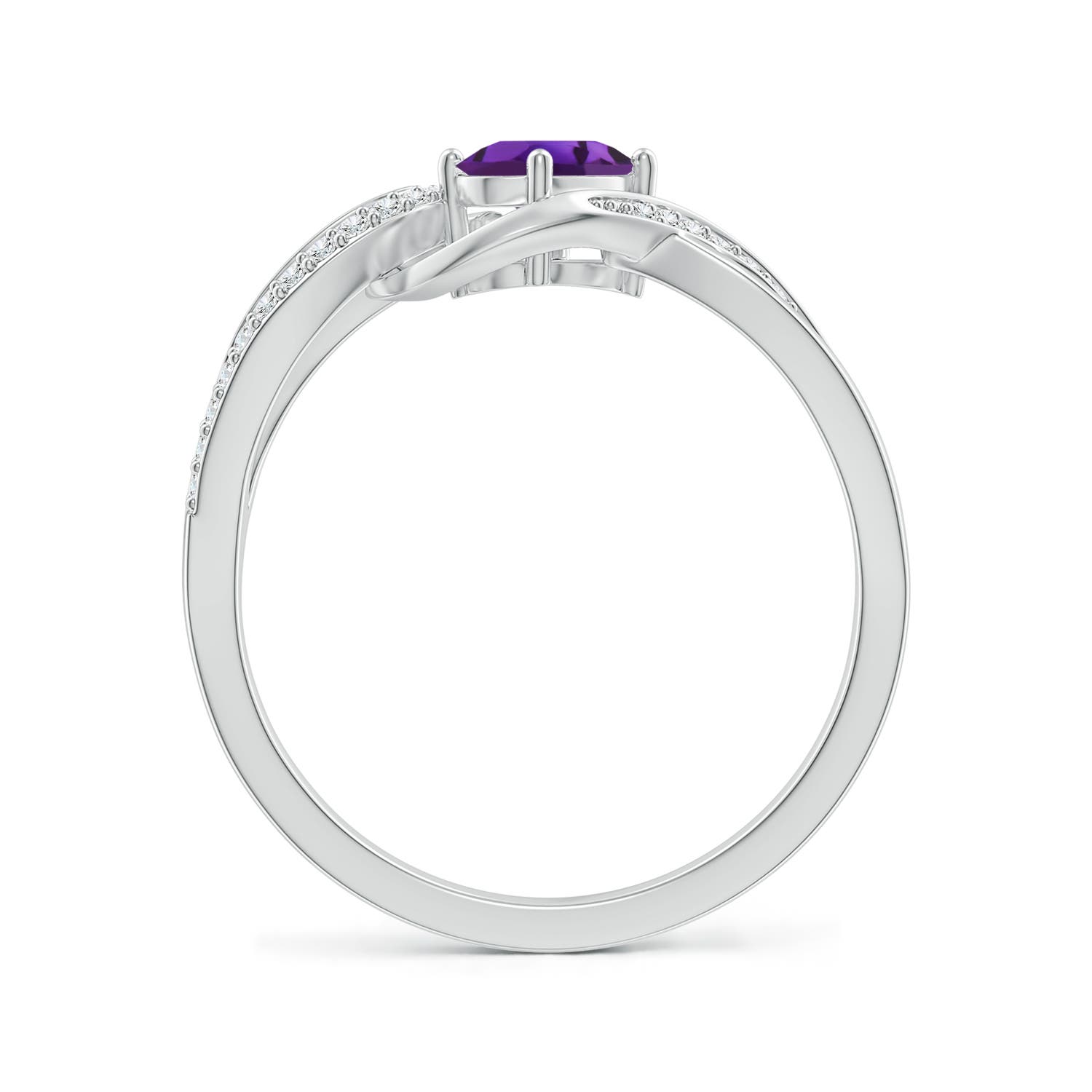 AAAA - Amethyst / 0.51 CT / 14 KT White Gold