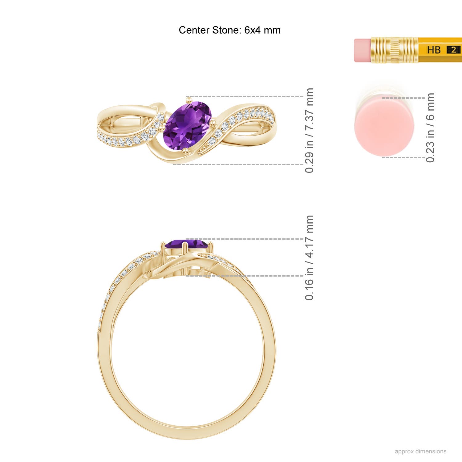 AAAA - Amethyst / 0.51 CT / 14 KT Yellow Gold