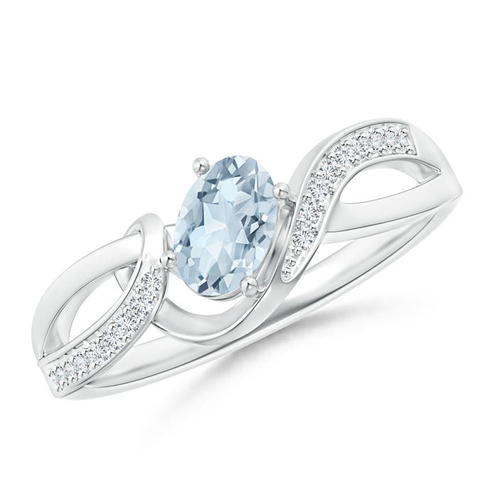 A - Aquamarine / 0.51 CT / 14 KT White Gold