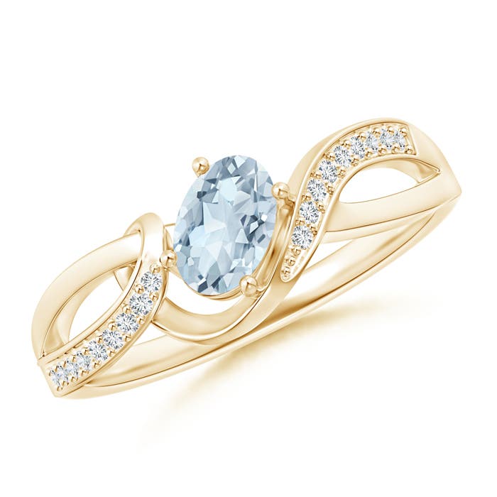 A - Aquamarine / 0.51 CT / 14 KT Yellow Gold