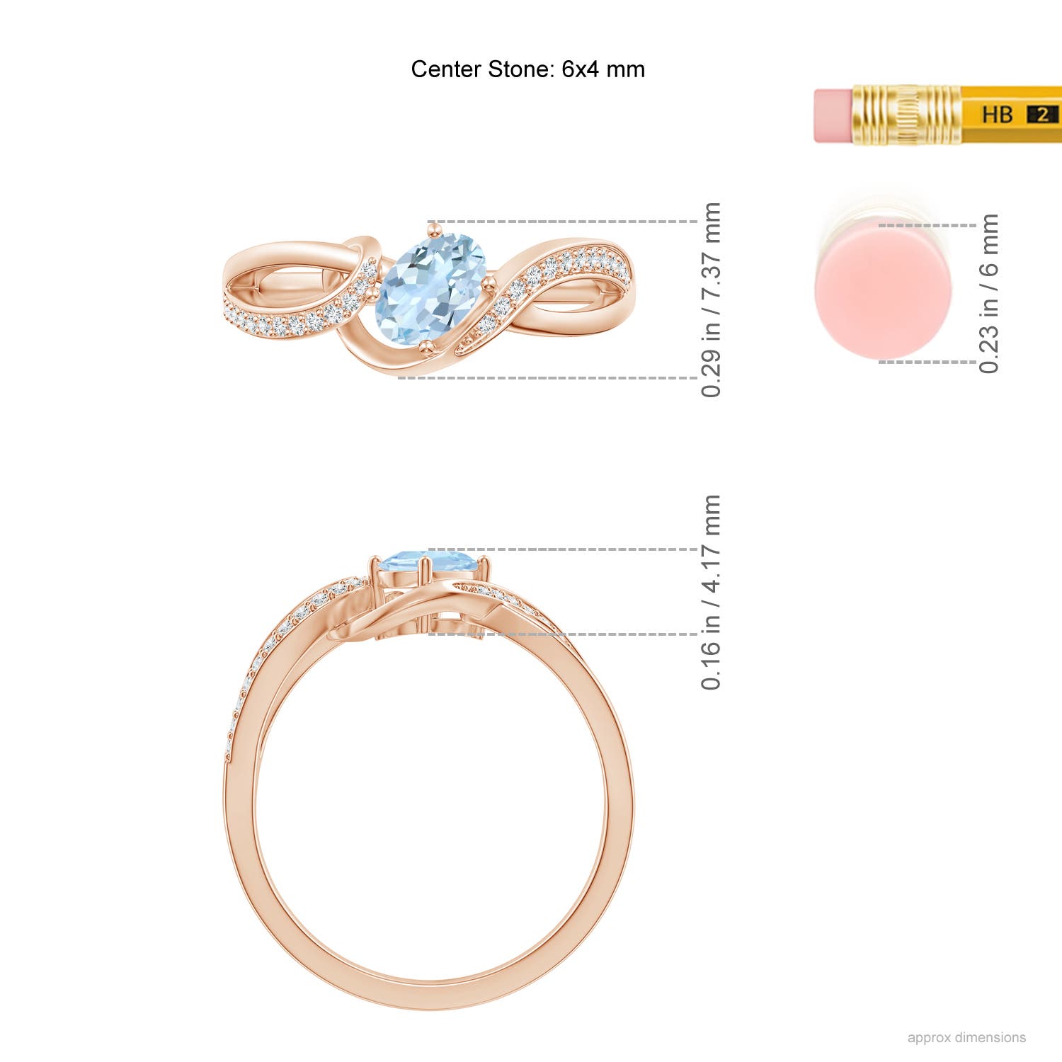 AA - Aquamarine / 0.51 CT / 14 KT Rose Gold