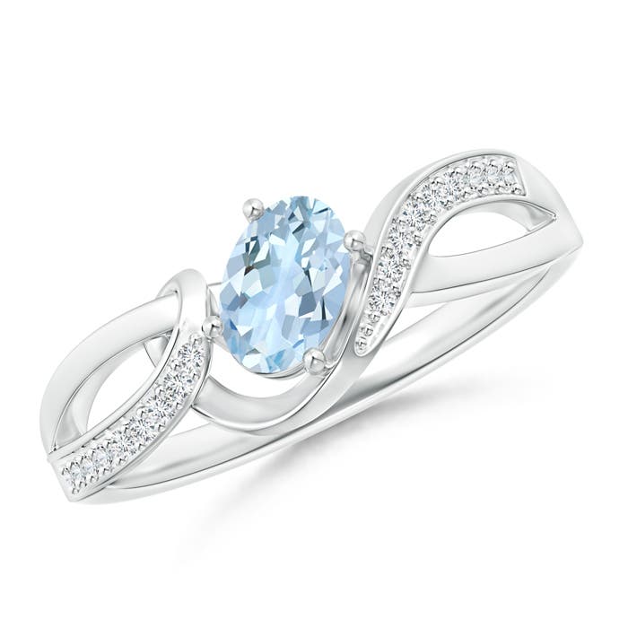 AA - Aquamarine / 0.51 CT / 14 KT White Gold