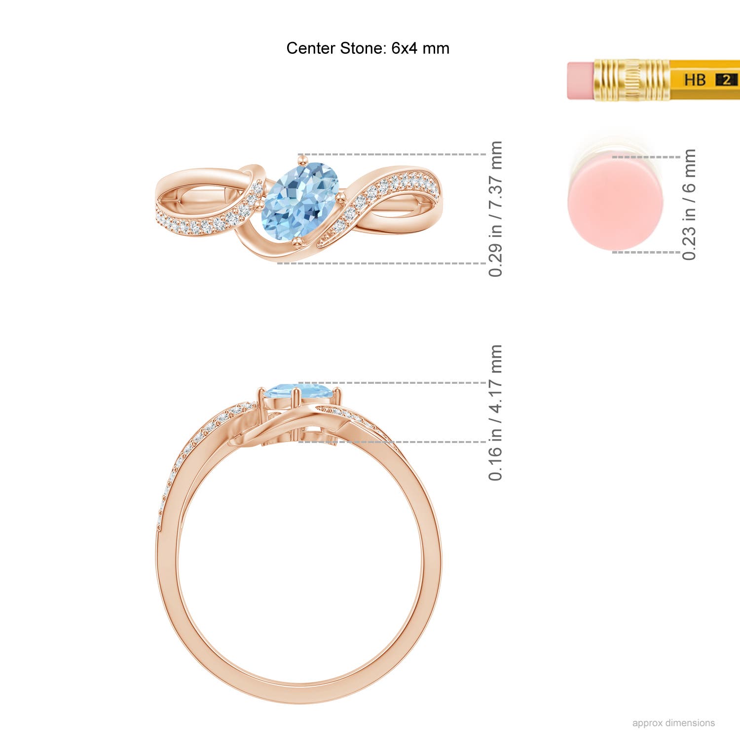 AAA - Aquamarine / 0.51 CT / 14 KT Rose Gold