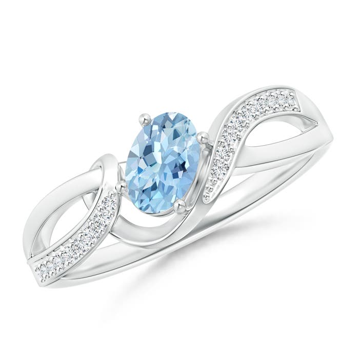 AAA - Aquamarine / 0.51 CT / 14 KT White Gold