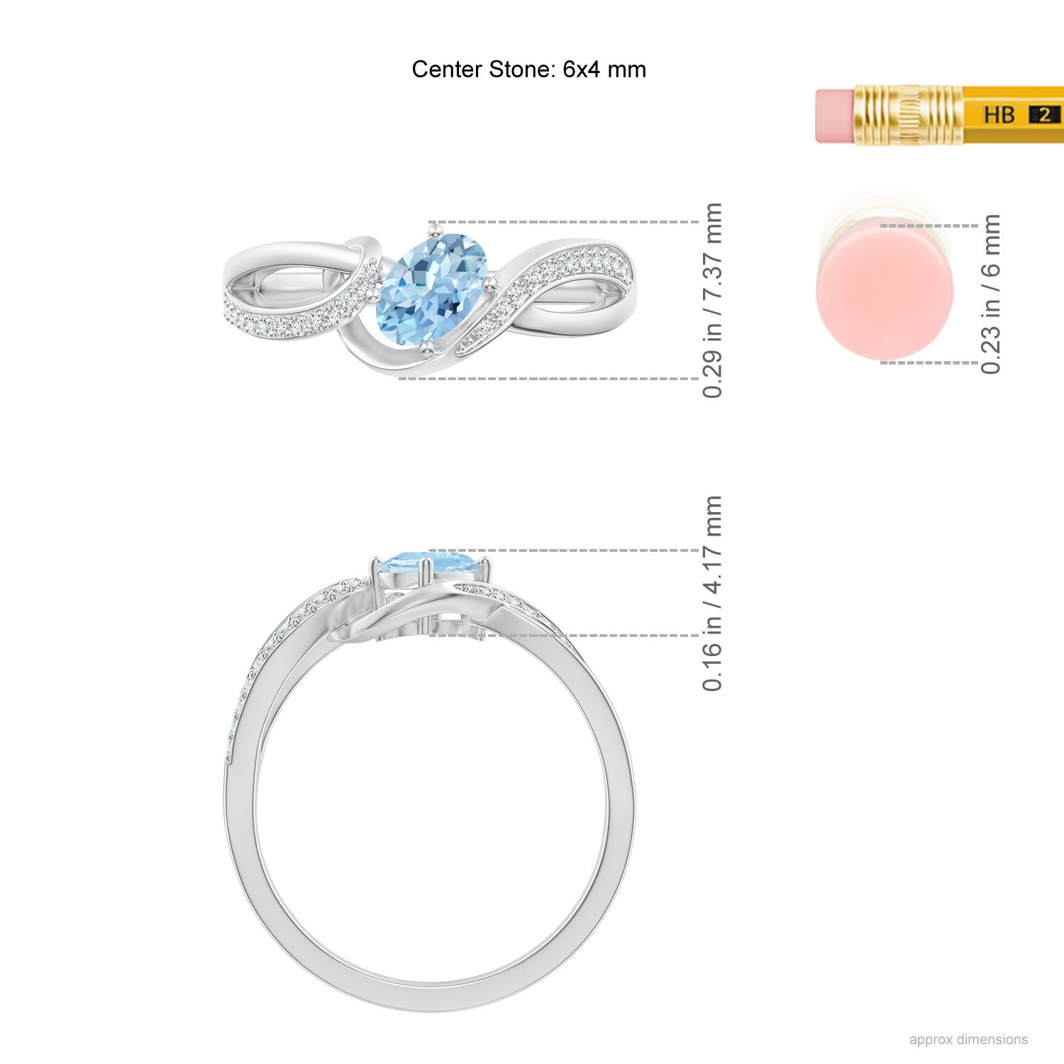 AAA - Aquamarine / 0.51 CT / 14 KT White Gold