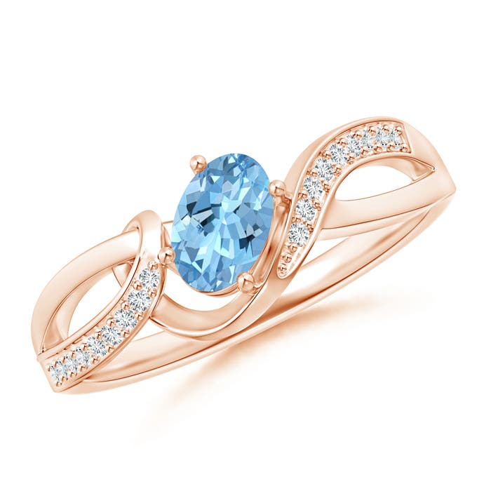 AAAA - Aquamarine / 0.51 CT / 14 KT Rose Gold