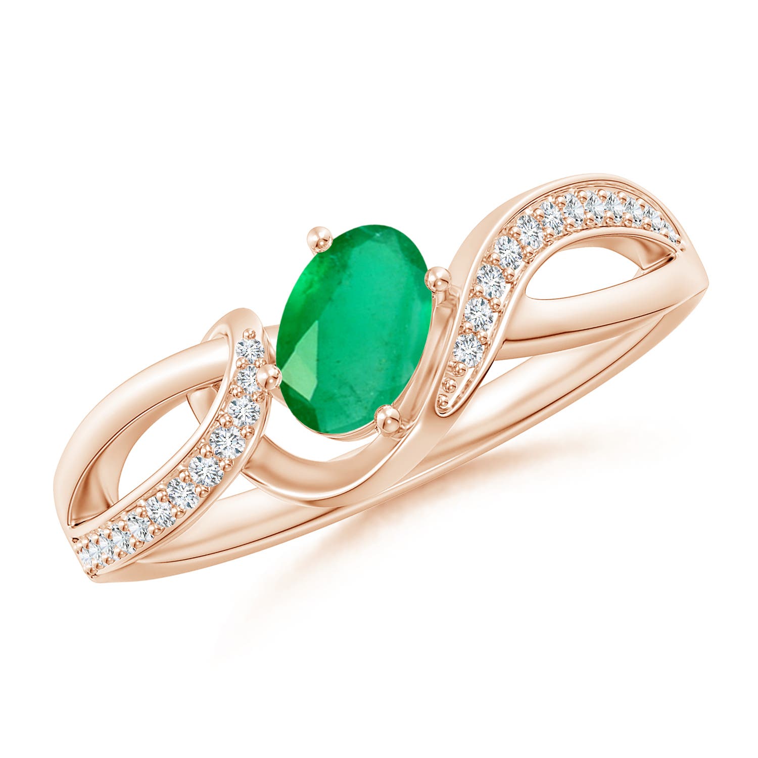 A - Emerald / 0.51 CT / 14 KT Rose Gold