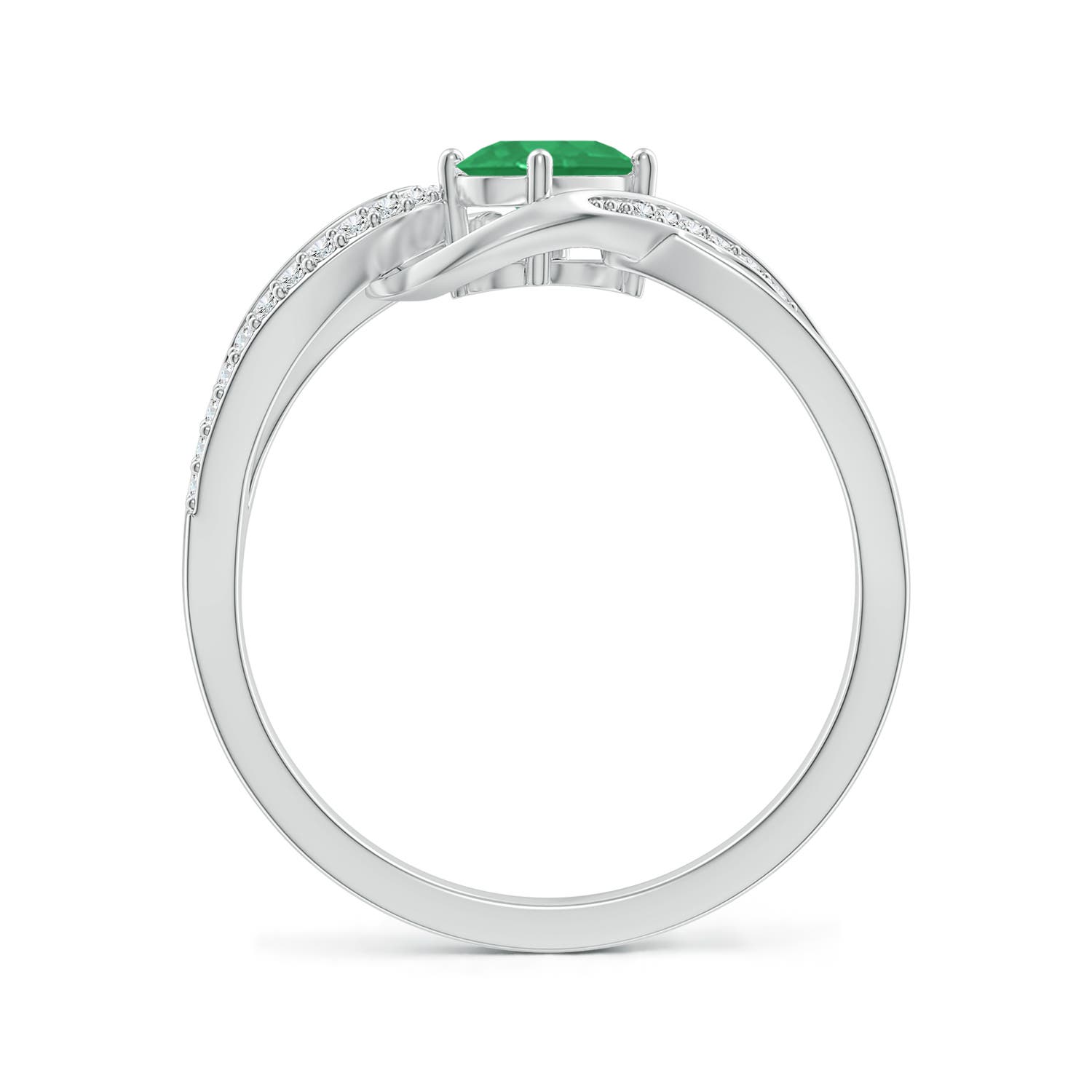 A - Emerald / 0.51 CT / 14 KT White Gold