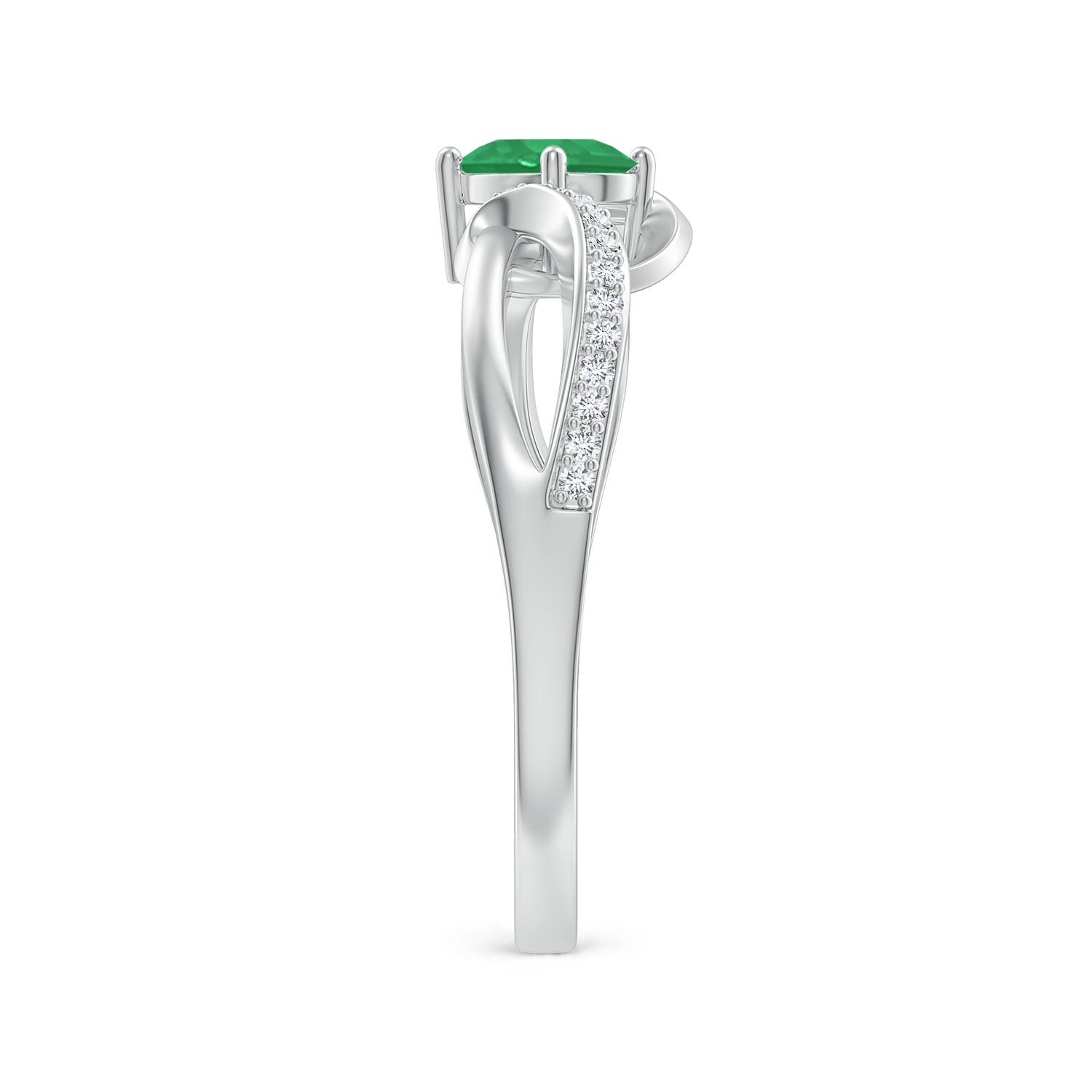 A - Emerald / 0.51 CT / 14 KT White Gold