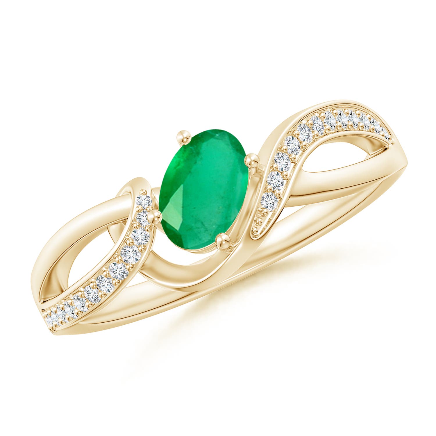 A - Emerald / 0.51 CT / 14 KT Yellow Gold