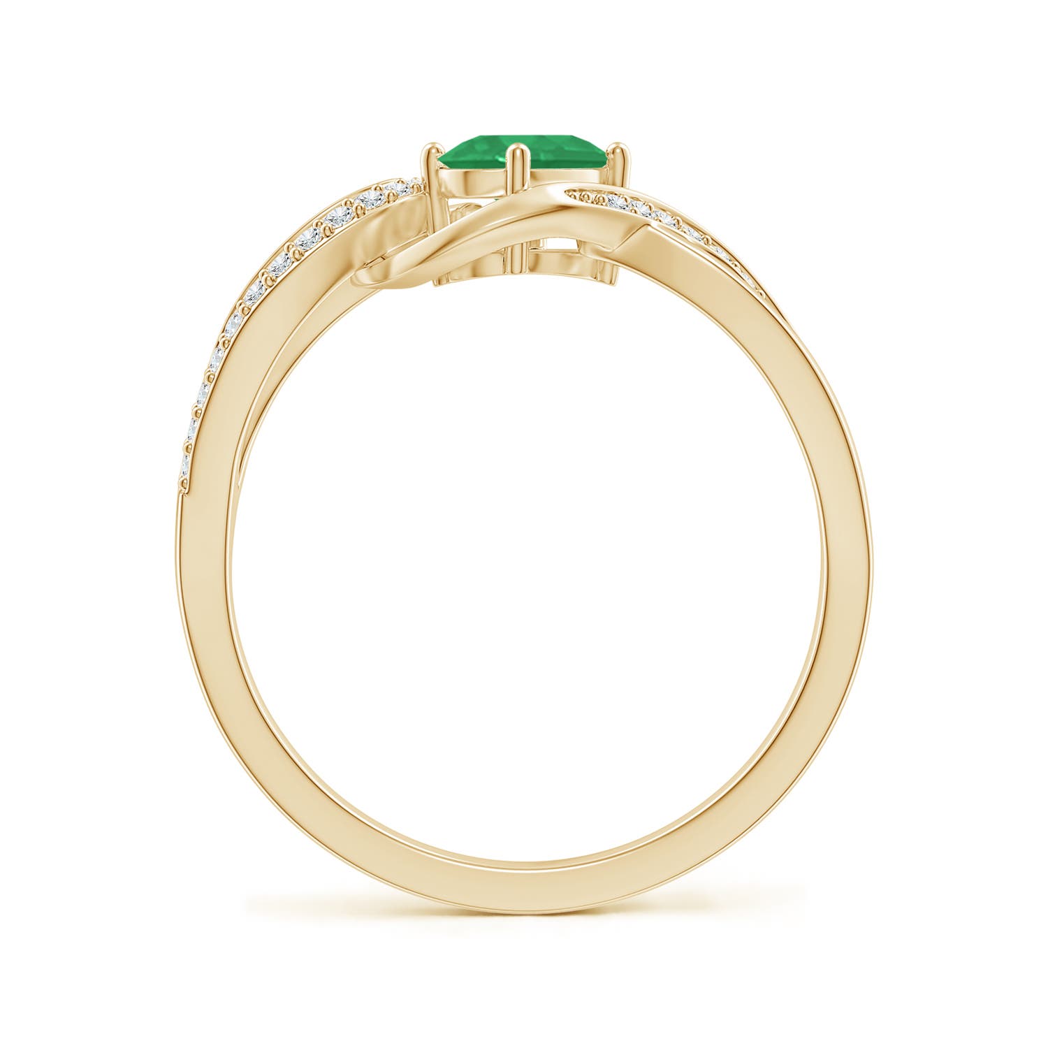 A - Emerald / 0.51 CT / 14 KT Yellow Gold